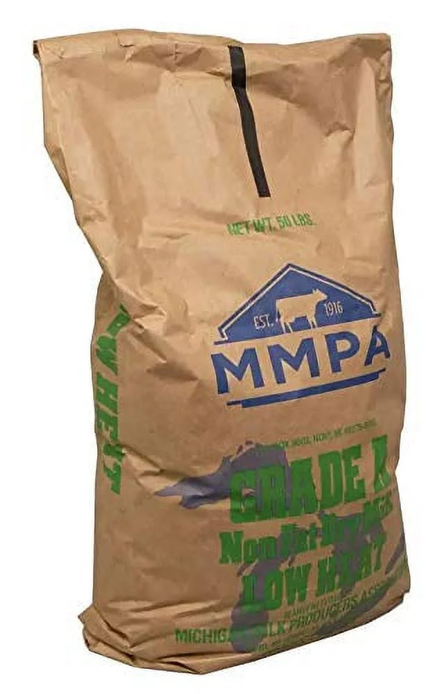 MMPA Grade A Low Heat Non-Fat Milk Powder, 50 Pound - 1 Each.