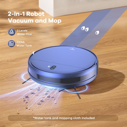 ZCWA Robot Vacuum and Mop Combo, 2 in 1 Mopping Robotic Vacuum with WiFi/App, Robotic Vacuum Cleaner, Schedule Settings, Self-Charging