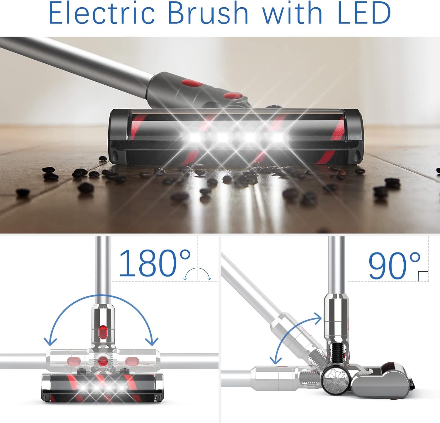 UONI X1 Cordless Vacuum Cleaner 28KPA Powerful Suction 3 in 1 Lightweight Stick Vacuum with LED Headlights