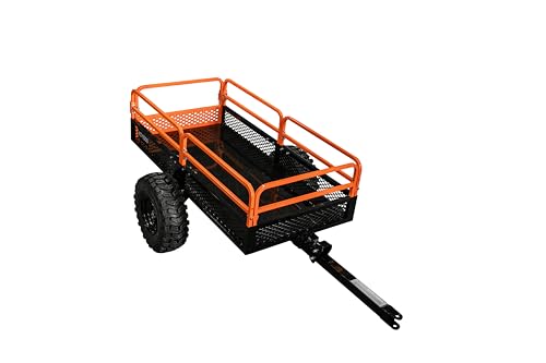 Impact IMPLEMENTS® 1500lb Utility Cart Cargo Trailer with Solid Steel Floor for Lawn/Garden Tractors, ATV's
