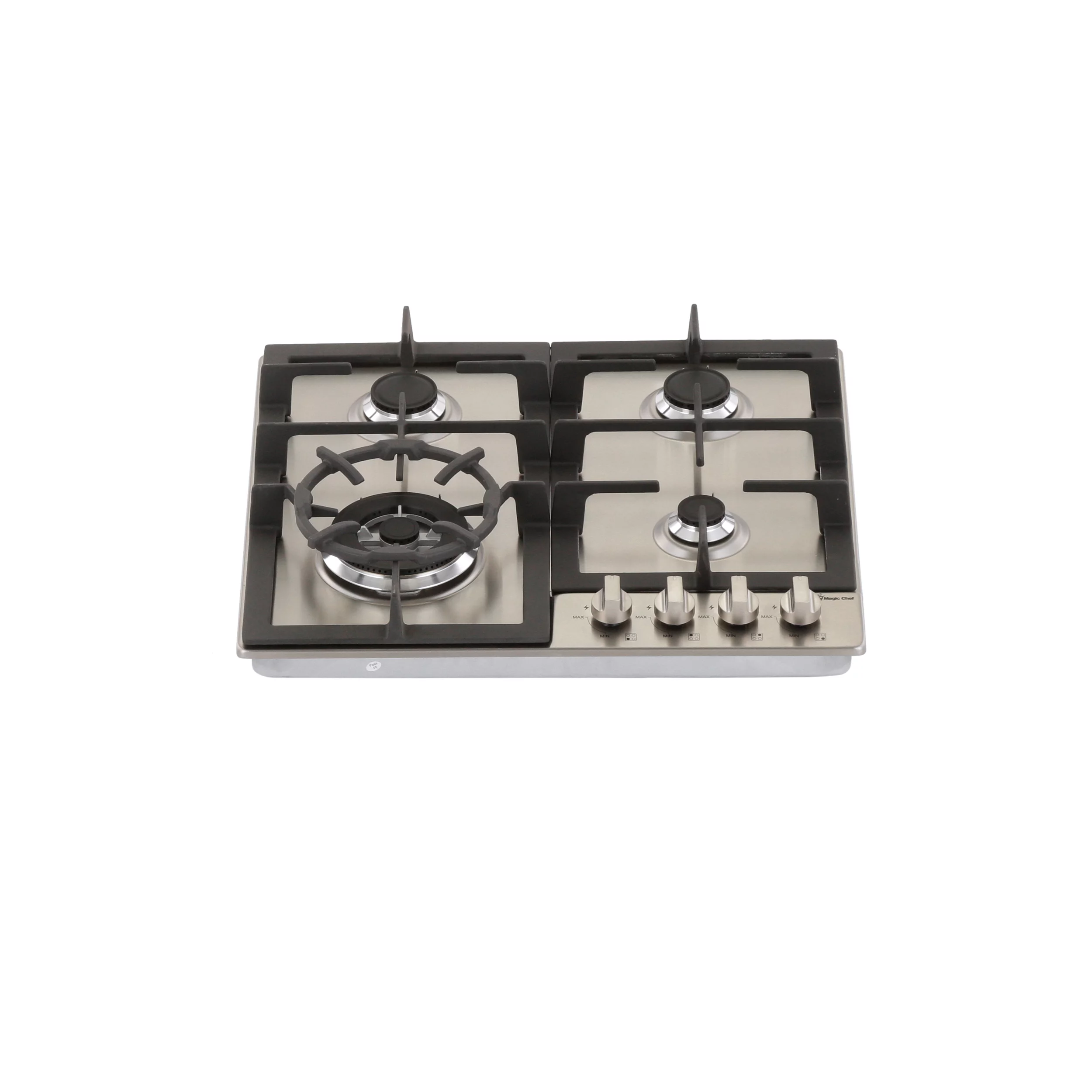 Magic Chef 24 Inch Gas Cooktop with 4 Burners, Stainless Steel