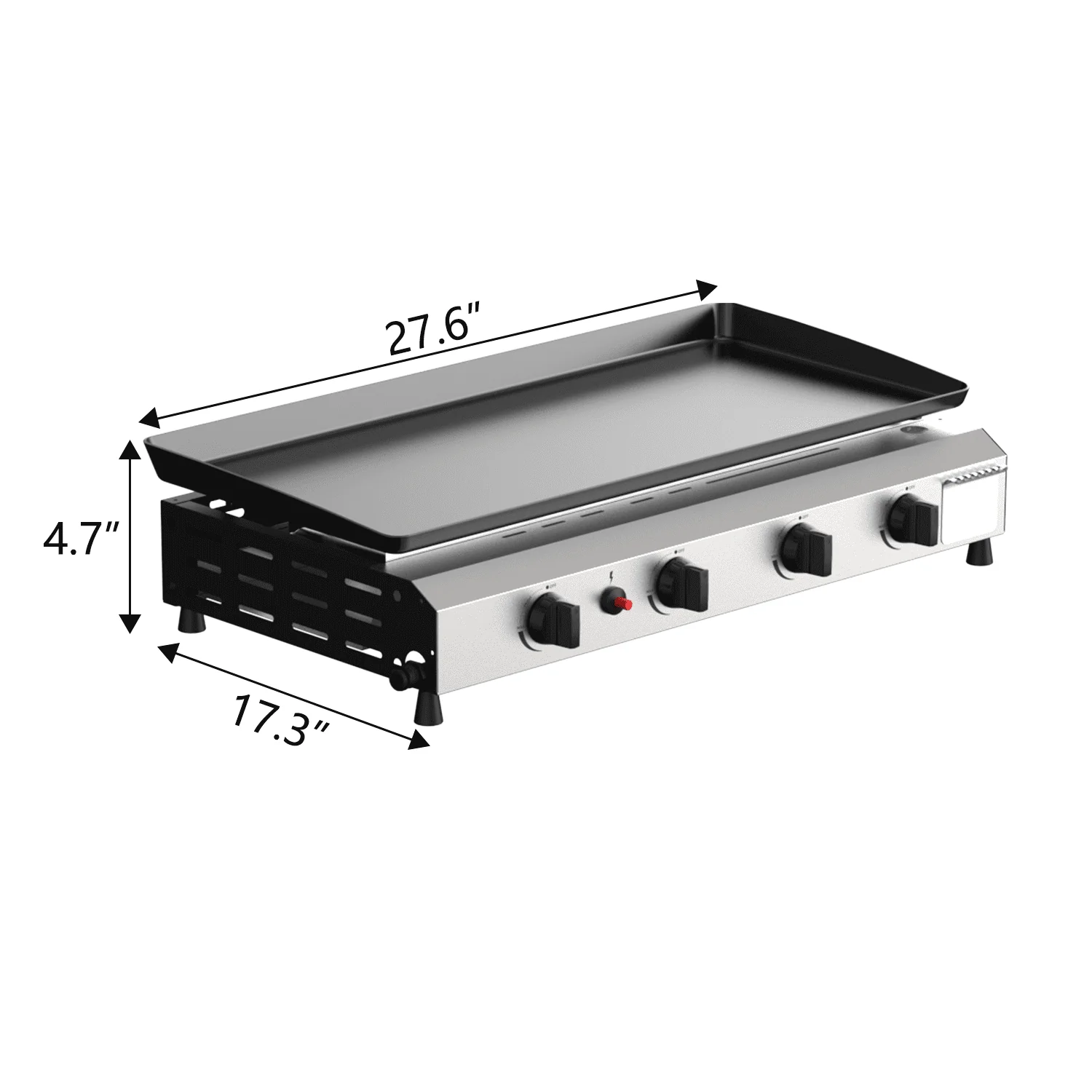SKOK 3 Burner Gas Griddle-Outdoor Propane Griddle-BTU Propane Fuelled