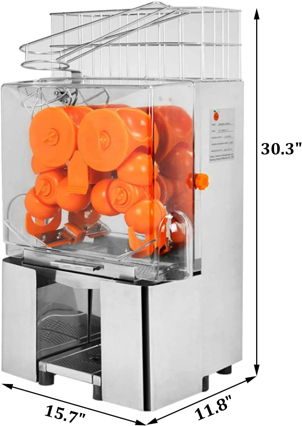 Commercial 304 Stainless Steel Juicer Machine,120W Lemon Squeezer Citrus Juicer,High Efficiency 20 Oranges/Min