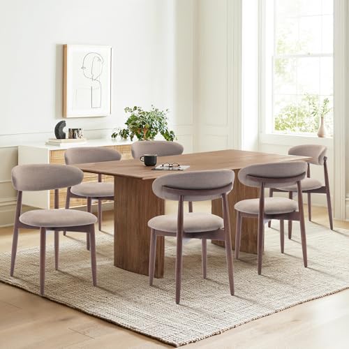 COLAMY Wooden Dining Chairs Set of 4, Modern Fabric Upholstered Dining Room Chair, Farmhouse Kitchen Chairs with Foot Pegs, Green