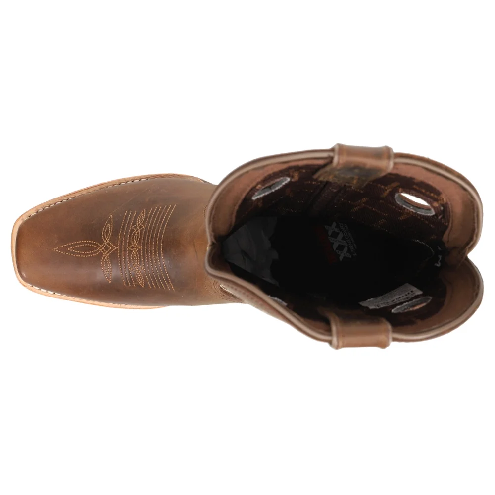 Durango  Mens  Pro Rugged Tan Square Toe Cowboy  Casual Boots   Mid Calf - Curated Treasures Market