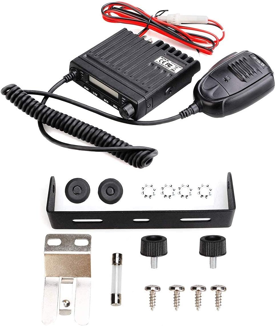 Retevis RT98 Mobile Radio Long Range Micro Mobile Transceiver LCD Display 199 Ch CTCSS DCS Lock Mobile Car Radio with Handheld Microphone(1 Pack)