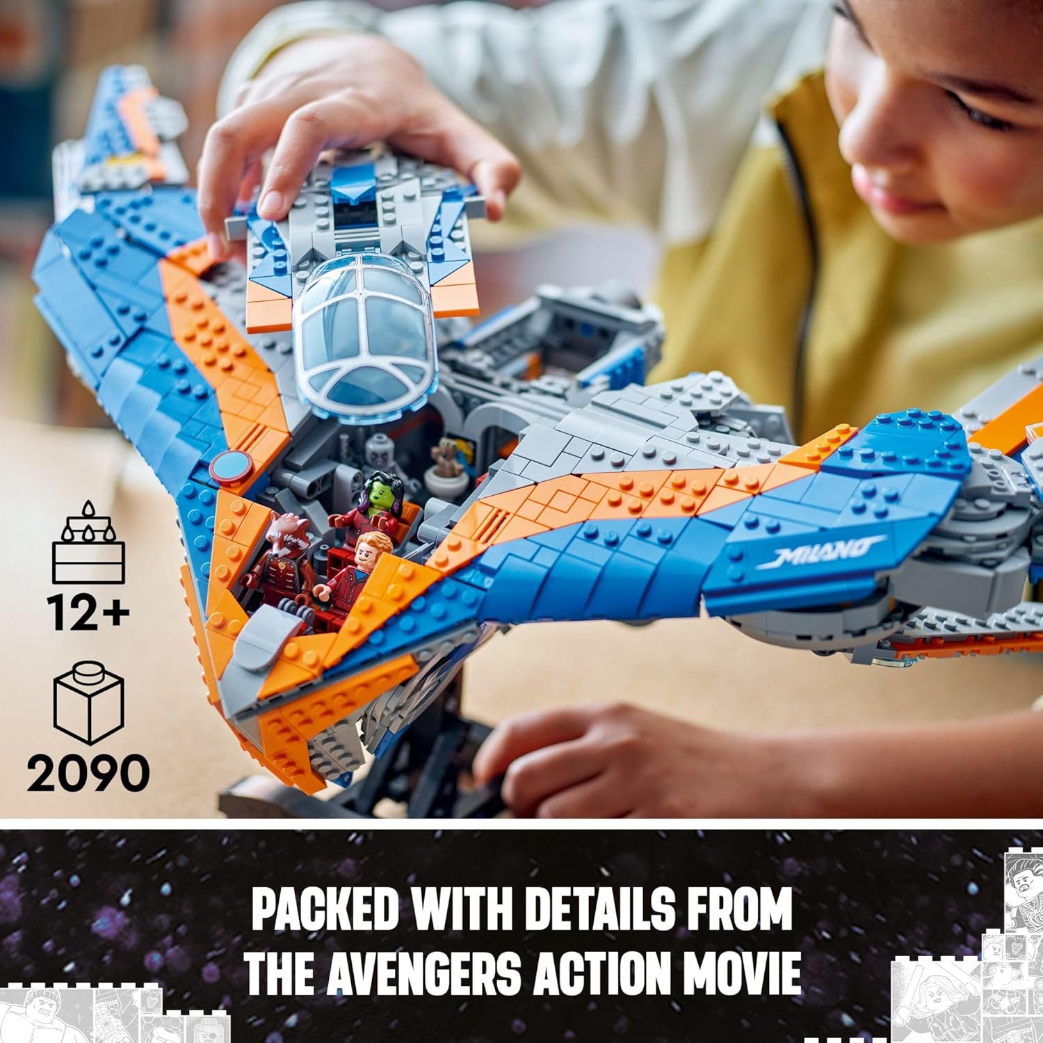 LEGO Marvel Guardians of The Galaxy: The Milano Buildable Starship Toy, Marvel Gift for Kids with 4 Super Hero Minifigures