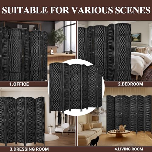 Room Divider, Room Dividers and Folding Privacy Screens, 16in Privacy Screen, 6 Panel Temporary Wall Partitions, 6ft Space Separation Panel Screen