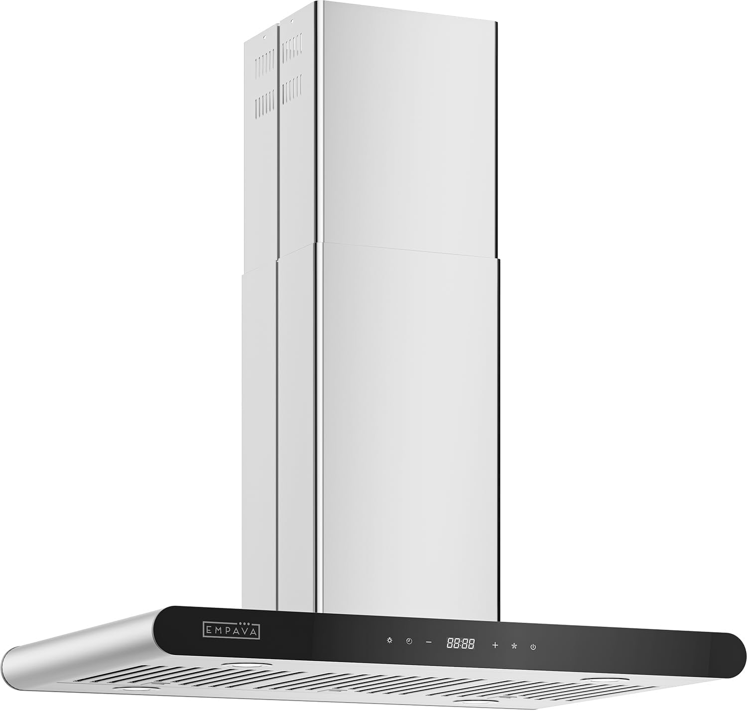 Empava Ducted/Ductless Island Range Hood 36 Inch, Ceiling Mount Kitchen Stove Vent with 400 CFM Dual-Sided Touch Control, 3 Speeds, 4 LED Lights