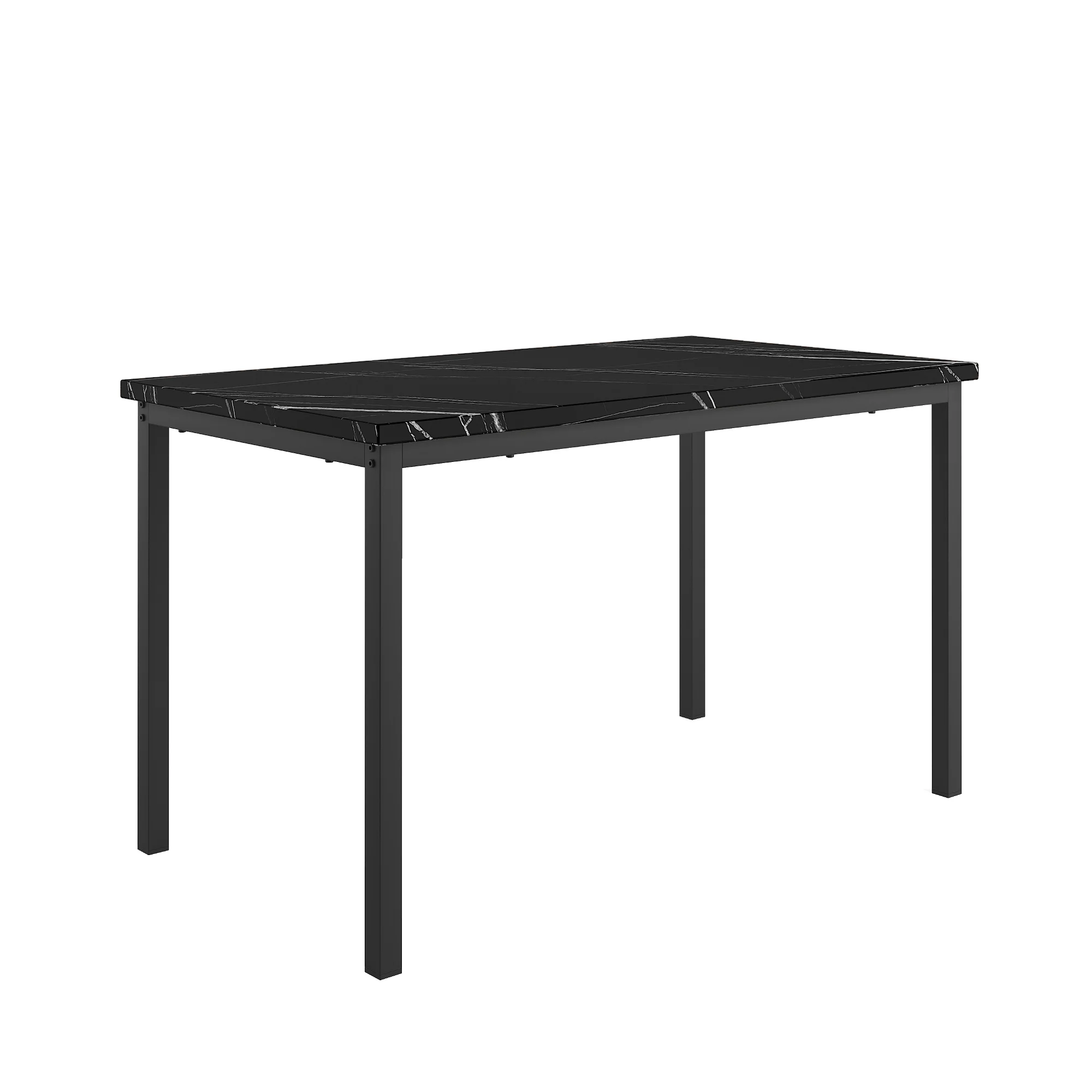 Dining Set for 4, 5-Piece Modern Dining Table and Chairs Set, Marble Top Table with 4 Leather Chairs for Kitchen Dining Room Living Room