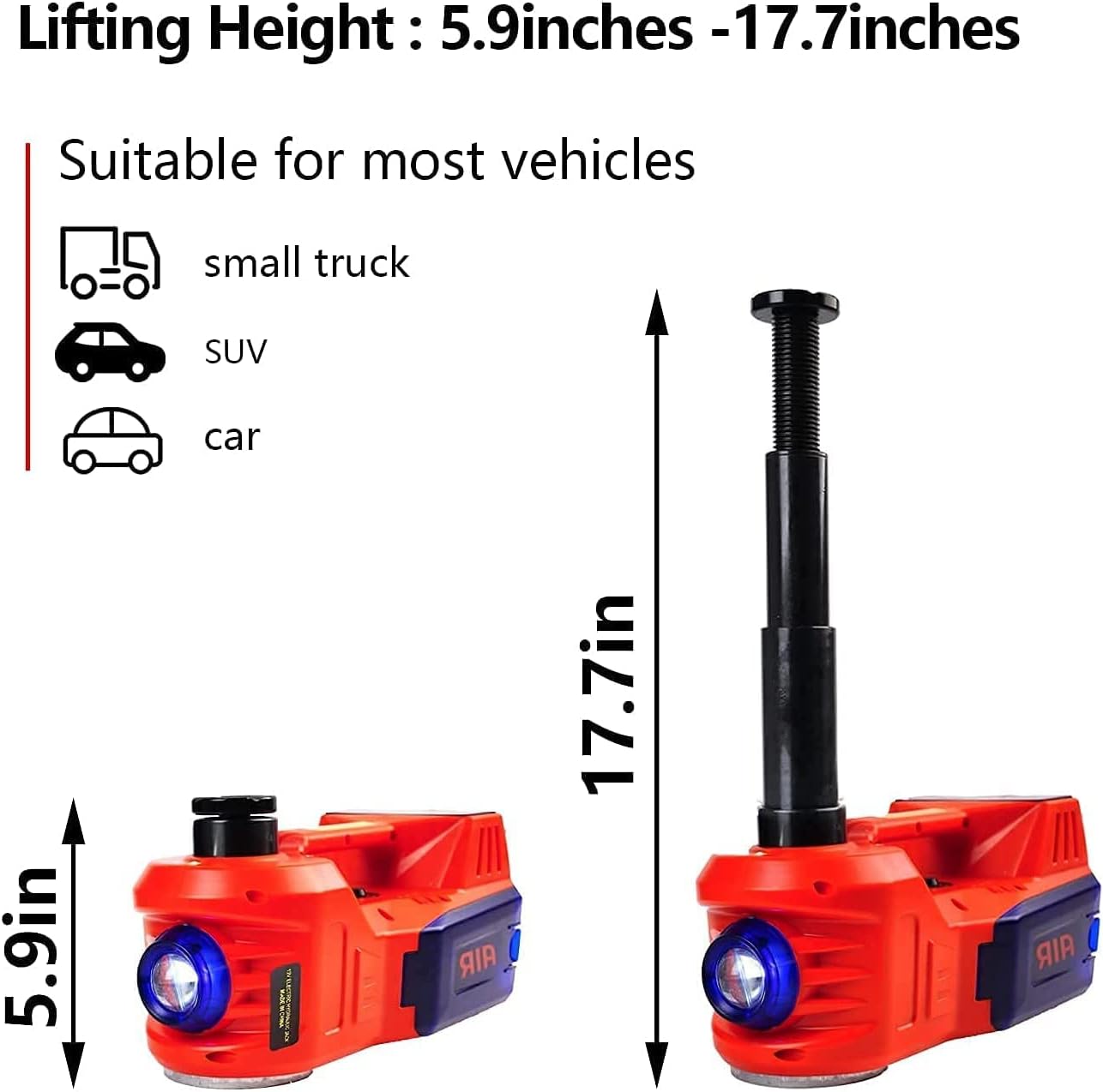 ROGTZ Electric Hydraulic Car Jack kit with Touch Screen, 2.0 Upgraded Portable 5 Ton Car Floor Jack with Impact Wrench