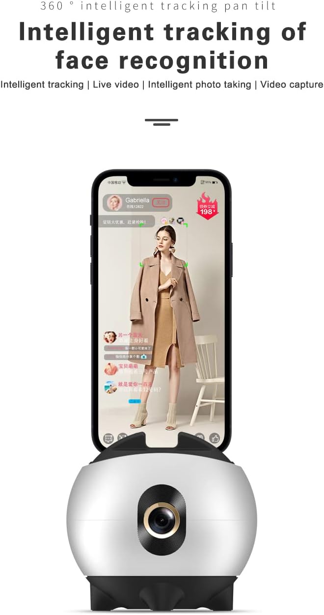 Auto Face Tracking Tripod, Smart 360° Rotation Tracking Phone Holder Tripod Selfie Stick