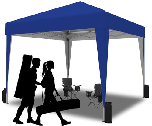 SANWAY 10x10 Pop Up Canopy Tent with Sidewalls x 4 &ndash; Easy Setup Canopy Tent, Waterproof, UV-Resistant