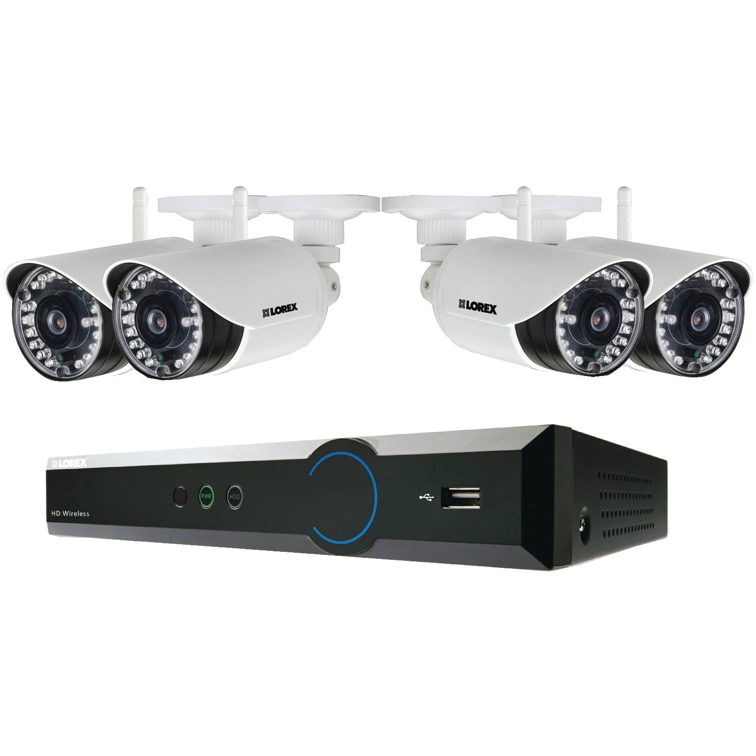 Lorex Lx4471w Wireless 720p HD Video Security System with FLIR Secure Connectivity u0026 4 Wireless Cameras
