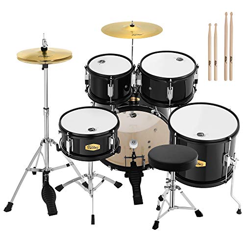 Drum Set Eastar 16 inch 5-Piece, Junior Drum Kit for Beginners Kids Teenagers with Adjustable Throne and Cymbal, Pedal & Drumsticks