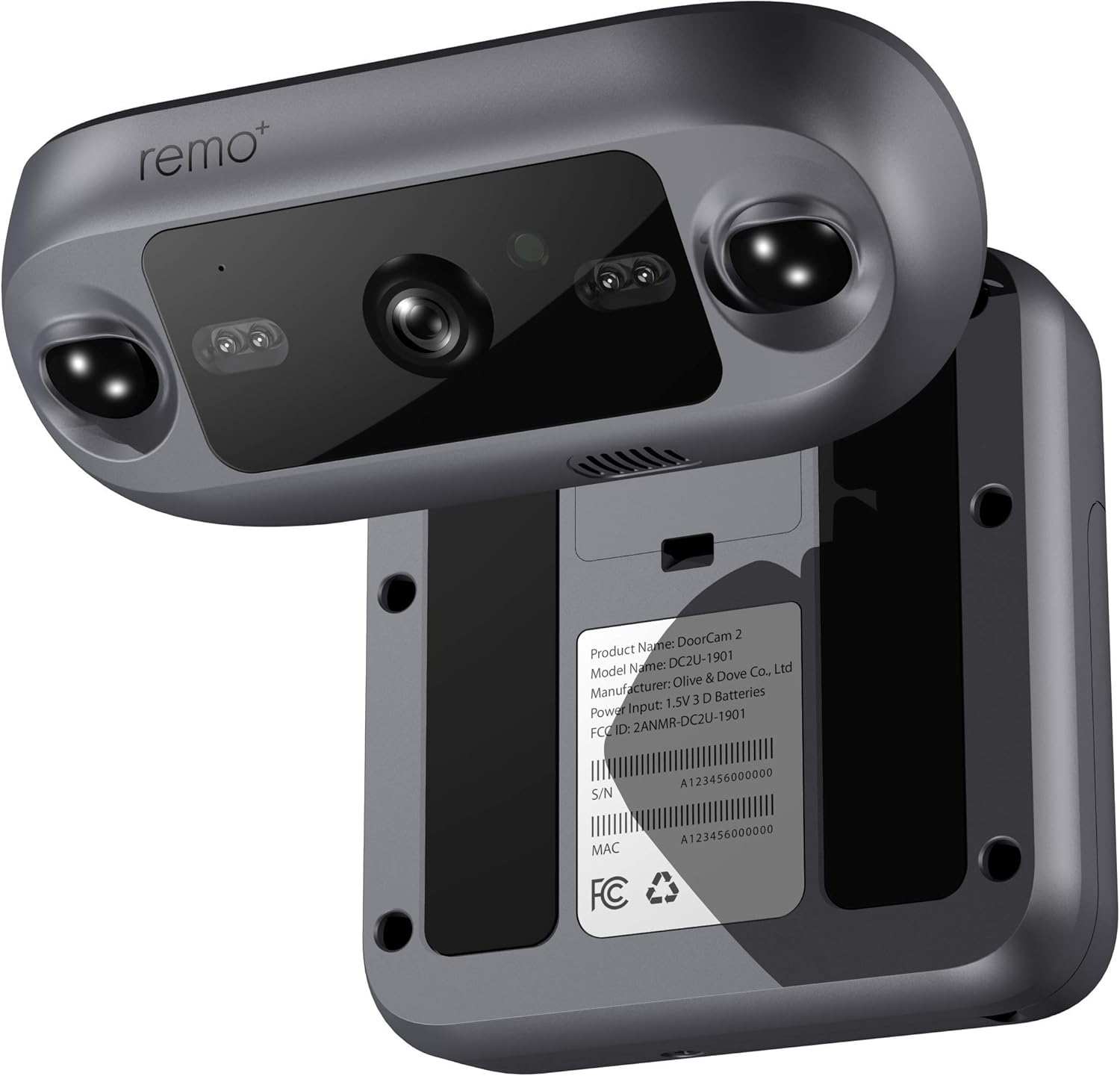 Remo+ DoorCam 2 Wireless Over-The-Door Smart Security Camera with 1080p HD Video, Motion Sensor, 2-Way Talk