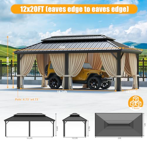Hoteel 6x8ft Hardtop Grill Gazebo