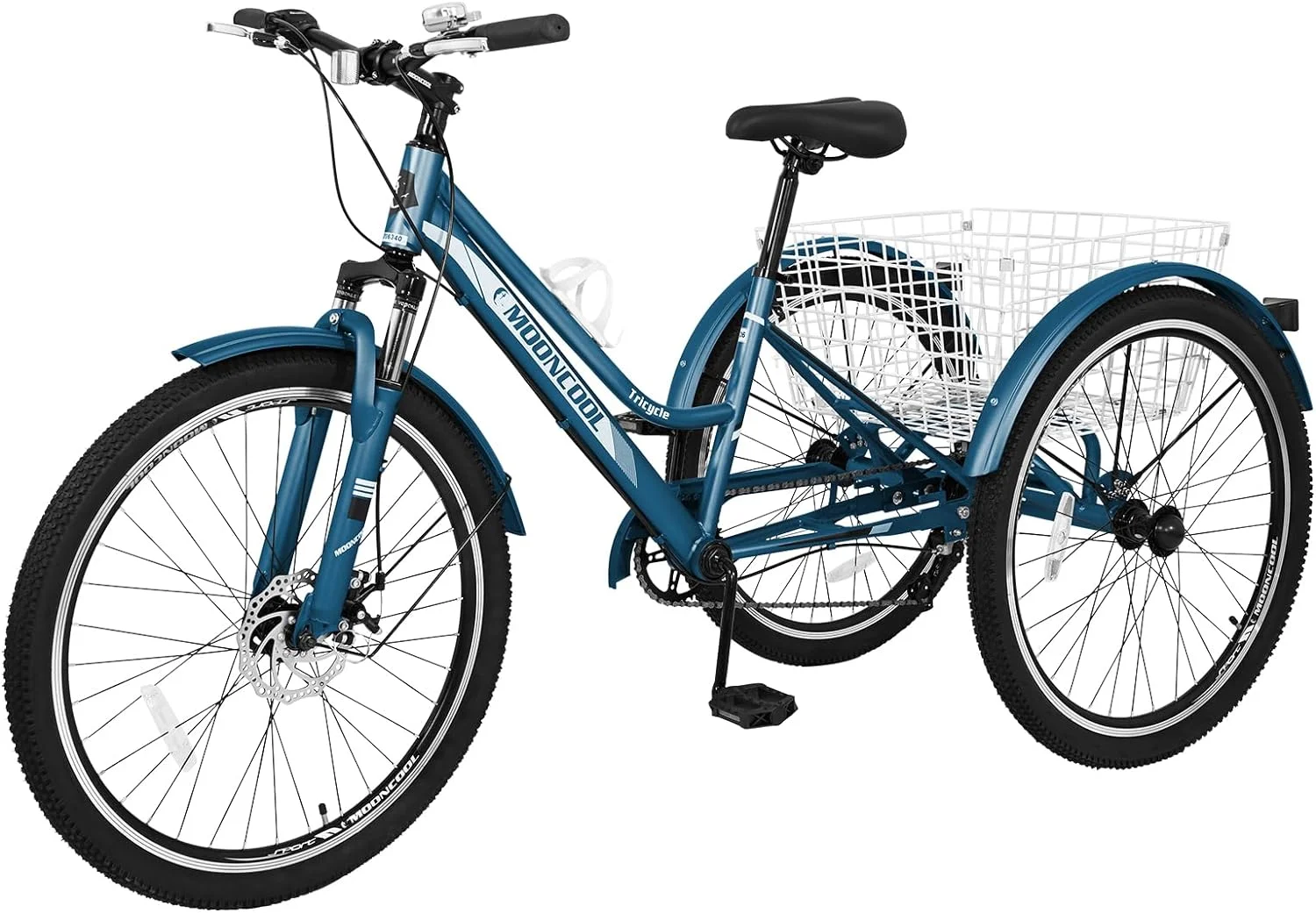 ABORON Adult Mountain Tricycle, 7 Speed Three Wheel Bike, 24/26/27.5 Inch Adults Trikes for Seniors with Shopping Basket