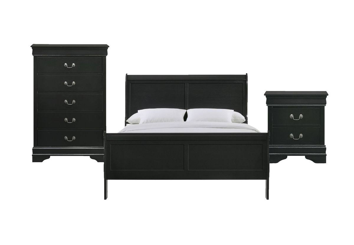 Picket House Furnishings - Ellington Queen Panel 3PC Bedroom Set in Black - B-11458-Q3PC