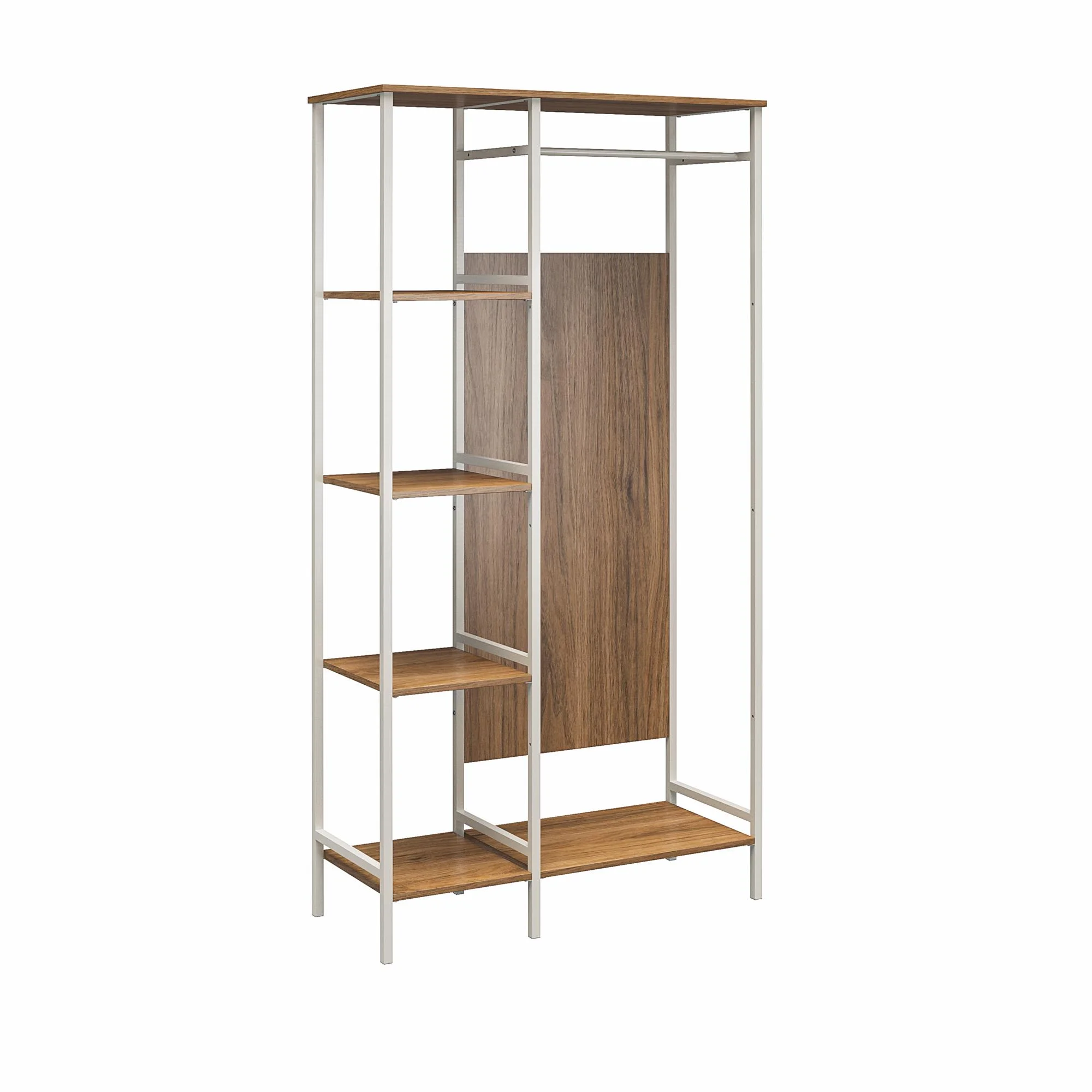 RealRooms Bexley Open Wardrobe, Walnut