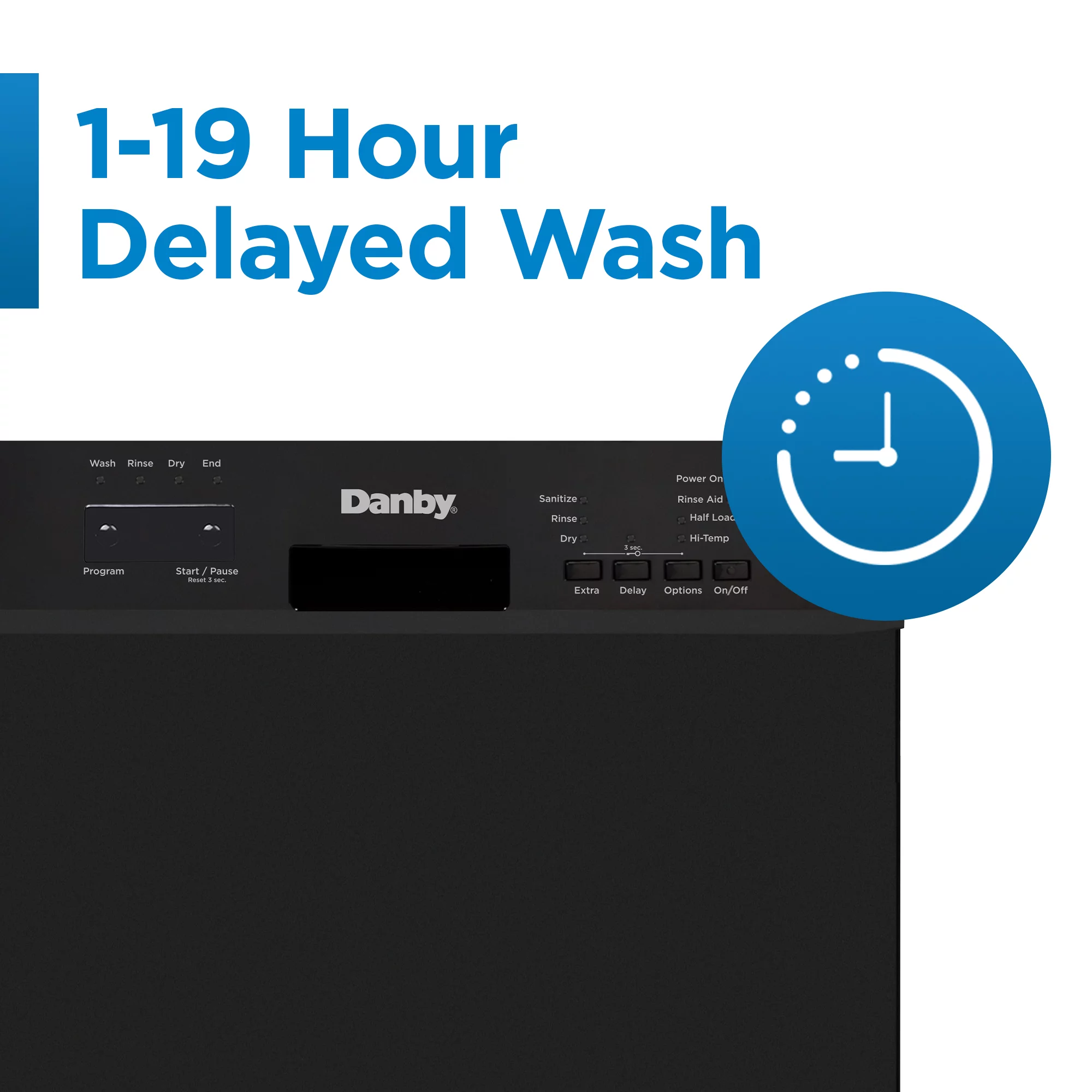 Danby DDW18D1EB 18" Wide Built-in Dishwasher in Black