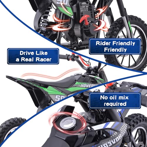 Hoverheart Gas Dirt Bike, 50cc 4-Stroke Gas Powered Kids Off Road Motorcycle (Model-DB4S004) with Off-Road Tire, Suspensions, Disc Brakes