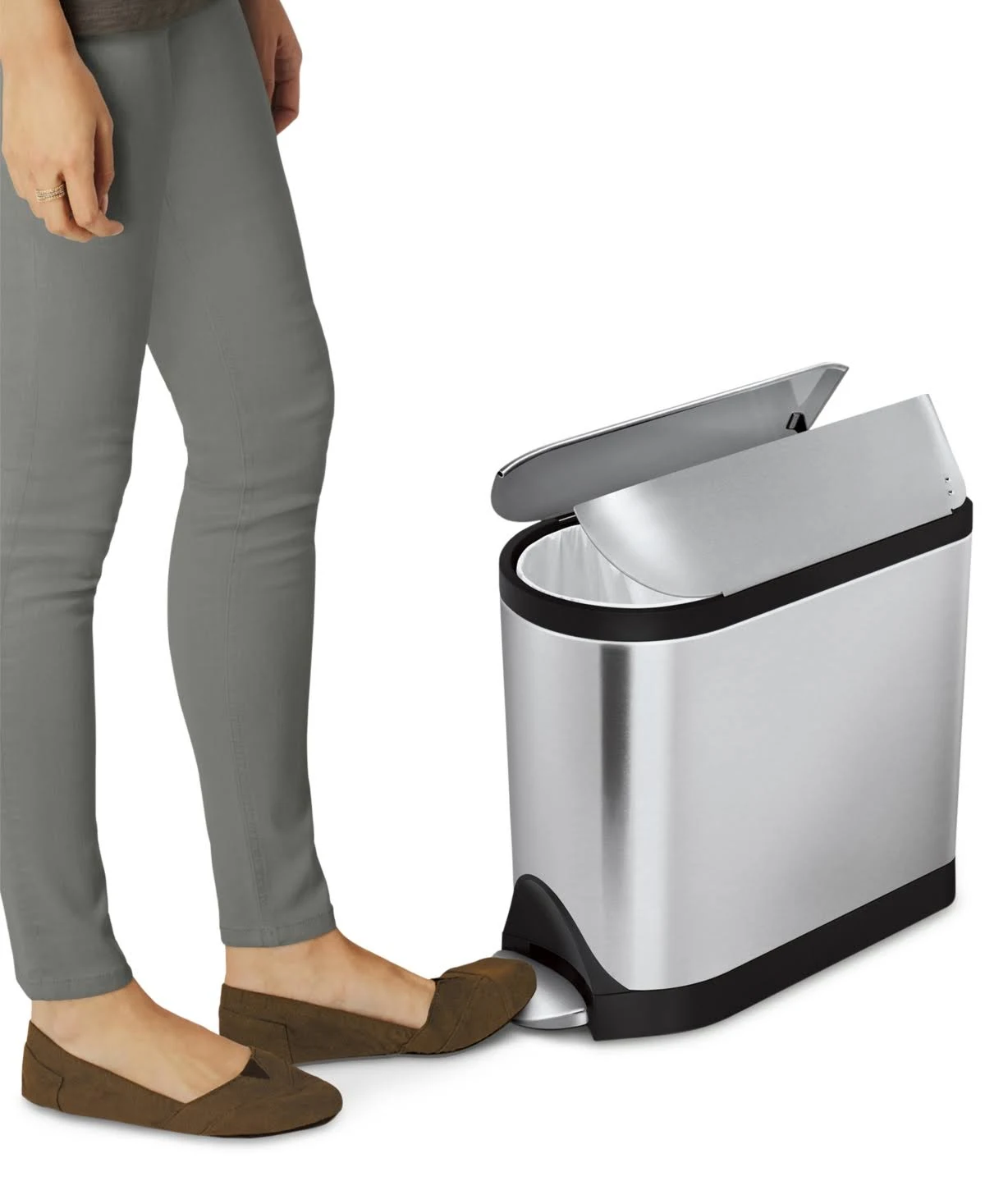 simplehuman 10L Butterfly Steel Step Trash Can White