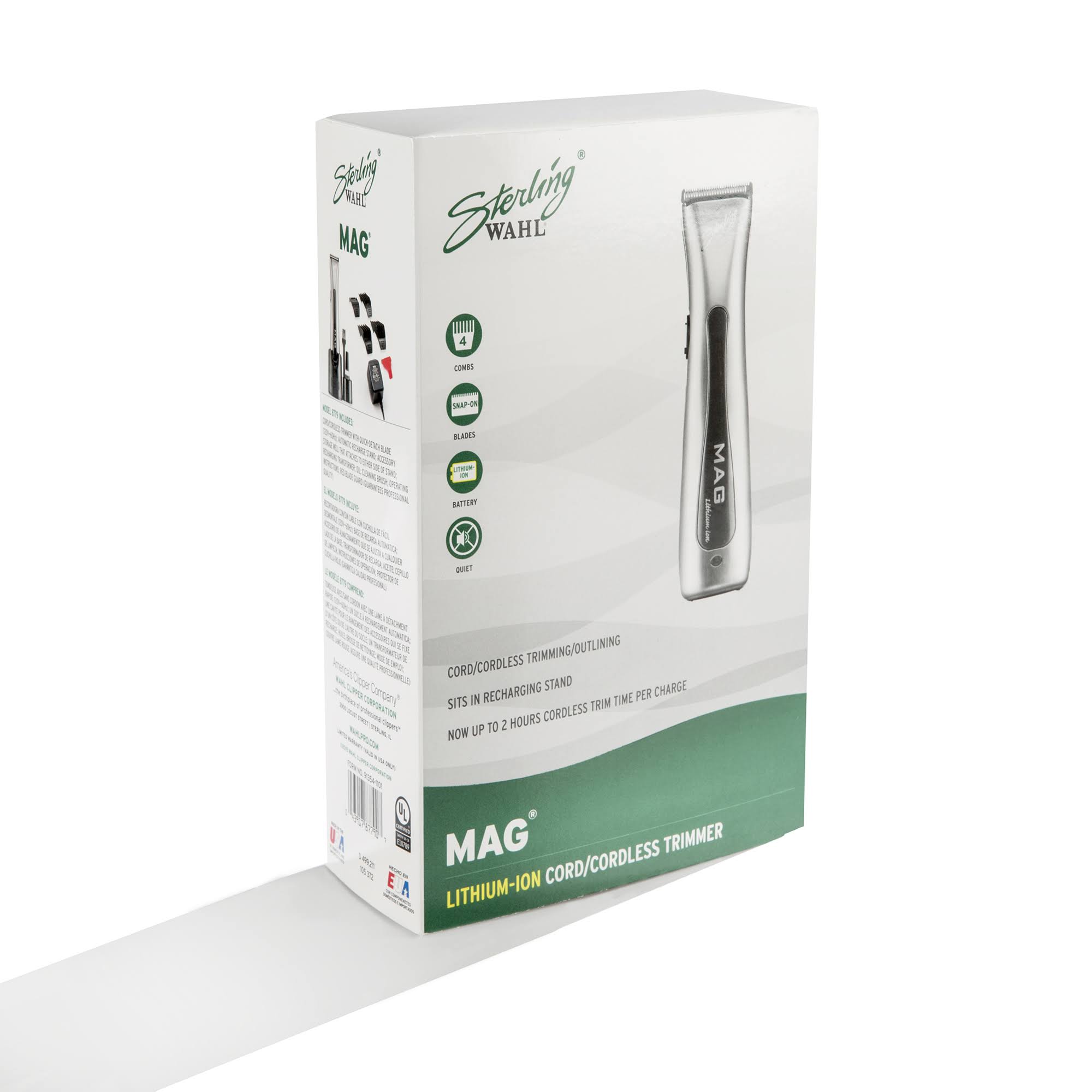Wahl Sterling Mag Trimmer #8779 * Blade Width 1-1/4 inch with 29 Fine Teeth, Black - Megean