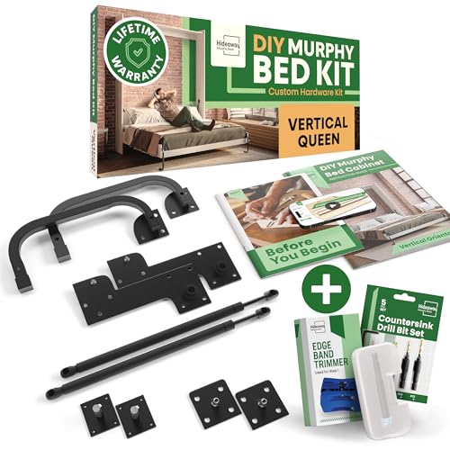 DIY Murphy Bed Kit Queen Vertical | Murphy Bed Hardware for Wall Cabinet, Vertical Queen Frame, Deluxe Mechanism Kit with Bonus Tools