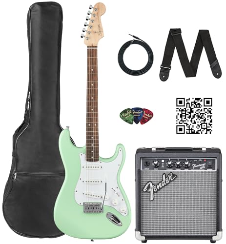 Fender Squier Stratocaster - Torino Red Bundle with Amplifier, Gig Bag, Strap, Instrument Cable, Picks, and Austin Bazaar Instructional DVD