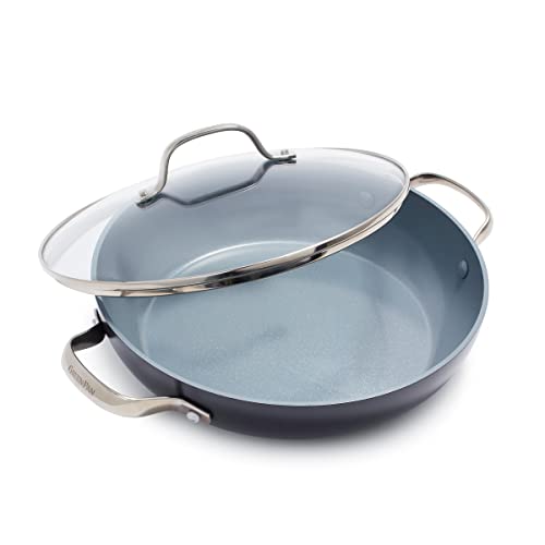 GreenPan Valencia Pro Hard Anodized Healthy Ceramic Nonstick 11" Everyday Frying Pan Skillet with 2 Handles and Lid, PFAS-Free, Induction