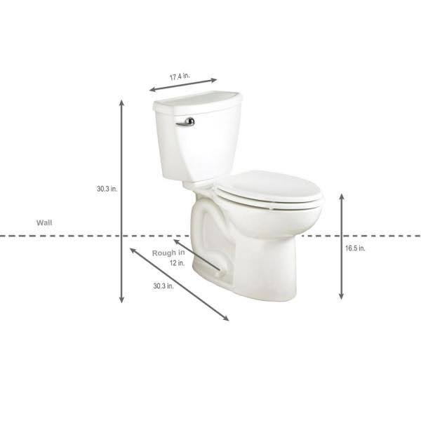 American Standard Cadet 3 Powerwash Right Height 2-Piece 1.28 GPF Elongated Toilet in White