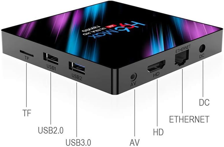 Raxxio H96 Max Android TV Box 9.0 with 2GB RAM 16GB ROM I 4K Smart Set Top Box Equipped RK3318 Quad-Core Processor 64bit Support 3D 2.4G/5G Dual