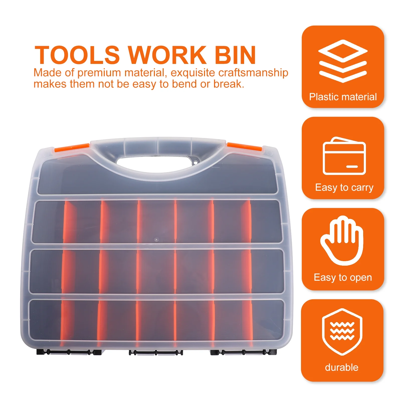 2pcs Screw Tool Organizer: Tackle Box Storage With Removable Dividers- Impact Resistant Polymer Storage Bins For Nuts,, Small Parts,- compartment