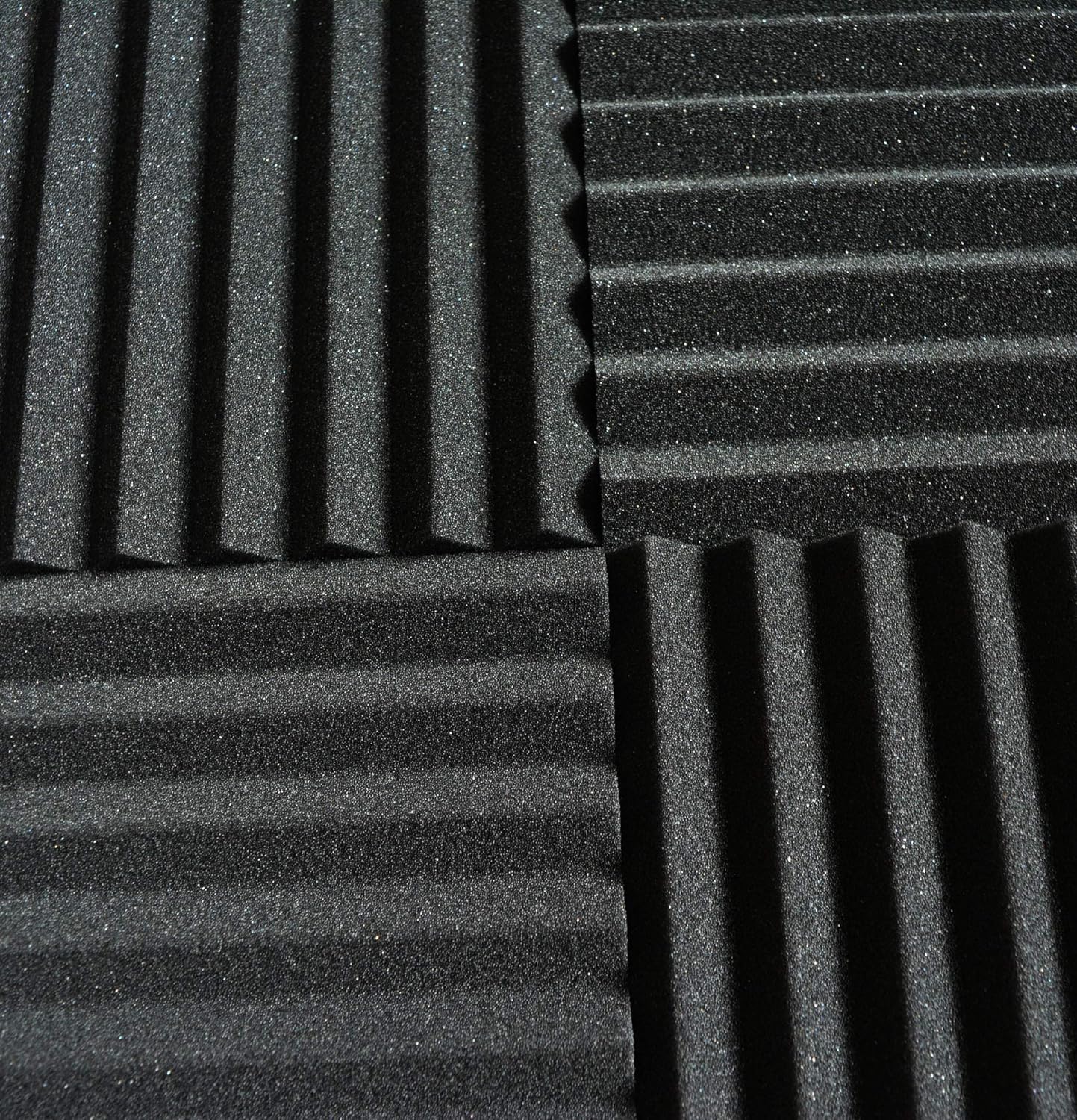 96 Pack Acoustic Foam Panel Wedge Studio Soundproofing Wall Tiles Black 12" X 12" X 1" Pack of 2