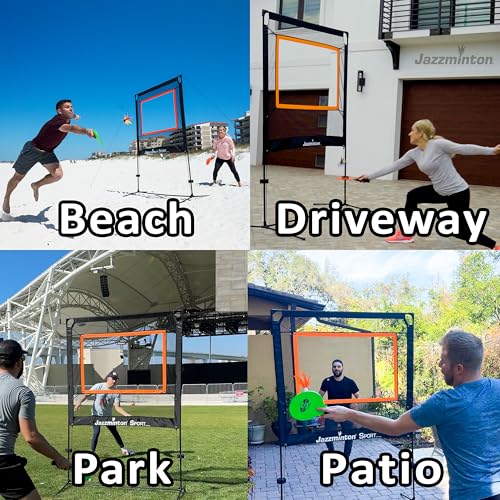 Jazzminton-Sport – The Original Paddle Game with Net for Indoors & Outdoors – Active, Joint-Friendly Family Fun – Like Badminton