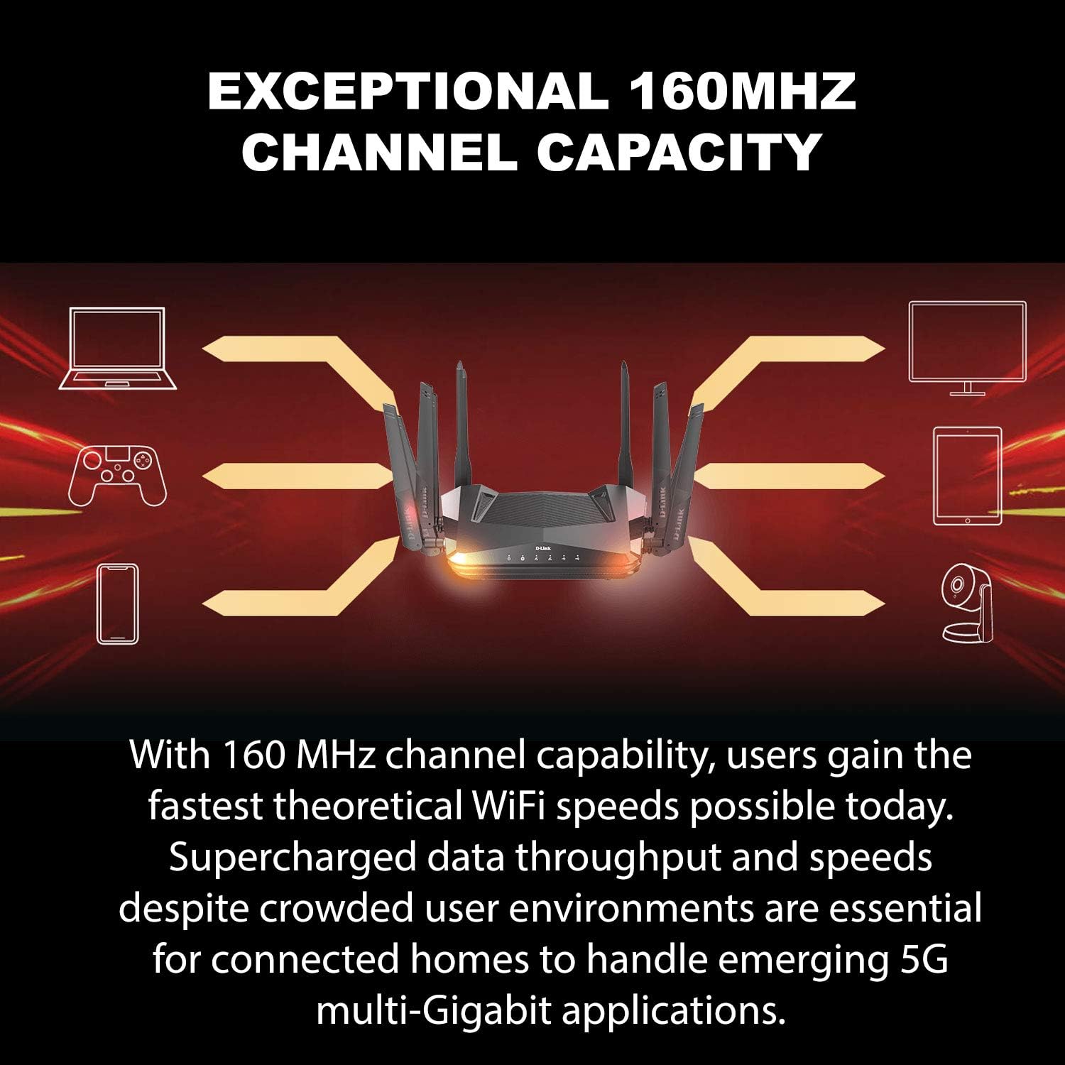 D-Link WiFi 6 Router AX5400 MU-MIMO Voice Control Compatible with Alexa & Google Assistant, Dual Band Gigabit Gaming Internet Network (DIR-X5460-US)
