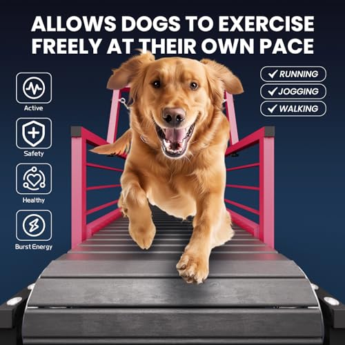 Dog Treadmill for Small to Large Dogs, Adjustable Speed Pet Exercise Machine with Quiet Motor, Supports Up to 300lbs for Weight Loss & Training