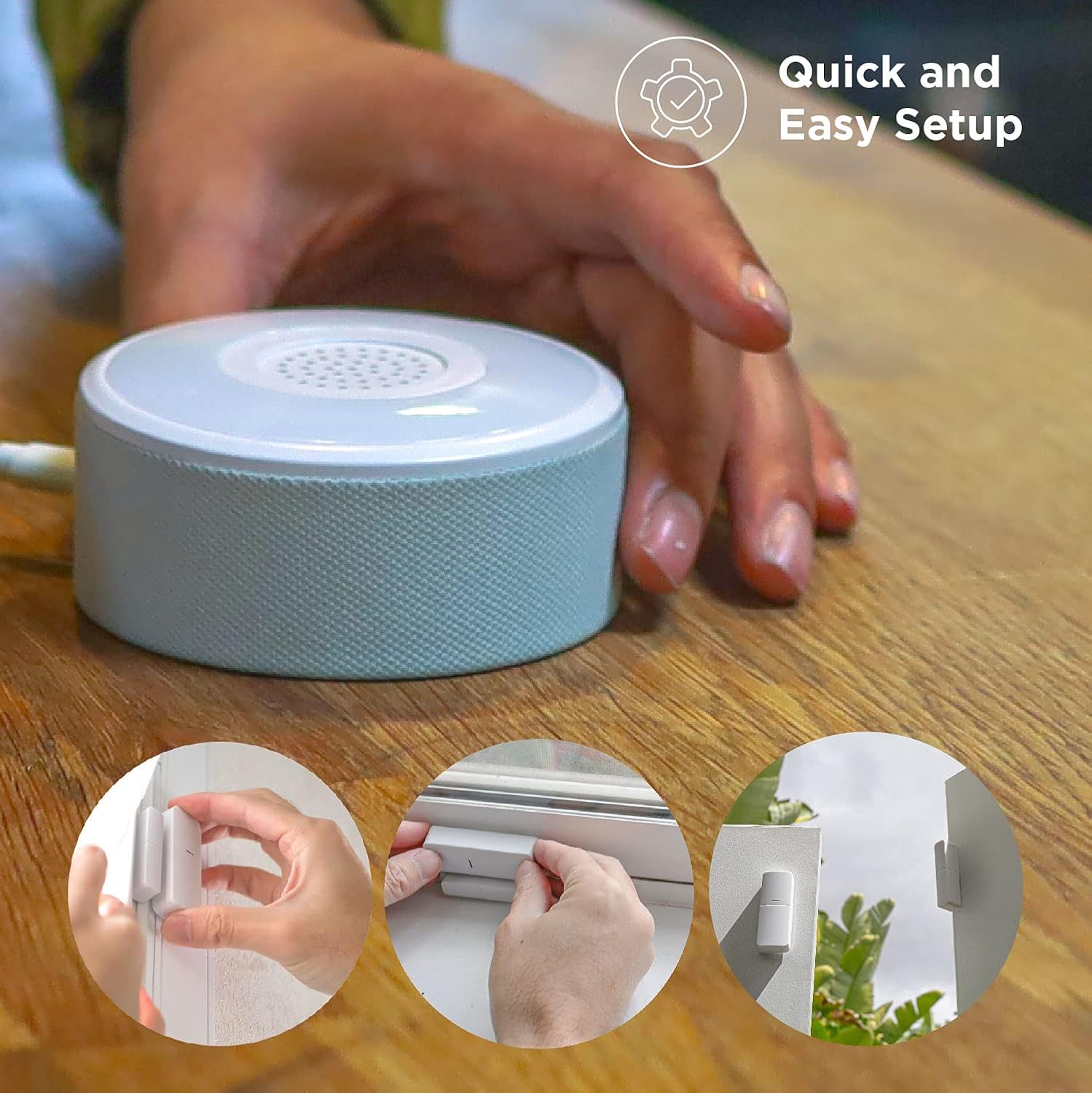 Home Zone Security Smart Wireless Door, Window Sensor and Security Siren Alarm Kit - DIY APP Controlled Security Kit with No Subscription Needed