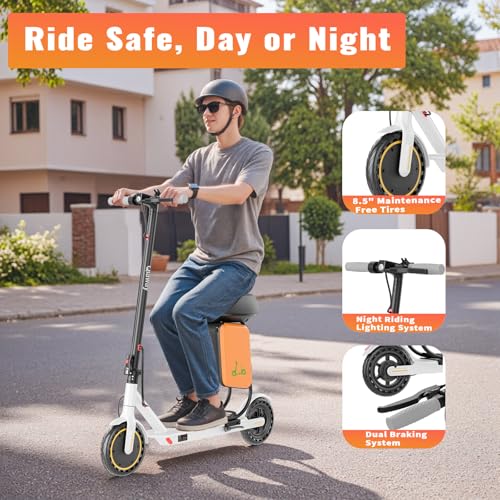 E Scooter for Adults 19-22 MPH 350/500W Motor 281/441Wh Battery,8.5"/10" Tires,Motorized Scooter Up to 22 Miles Range