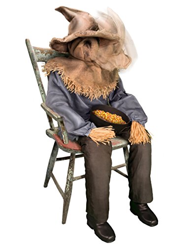 Spirit Halloween Sitting Scarecrow Animatronic | Halloween D&eacute;cor | Horror D&eacute