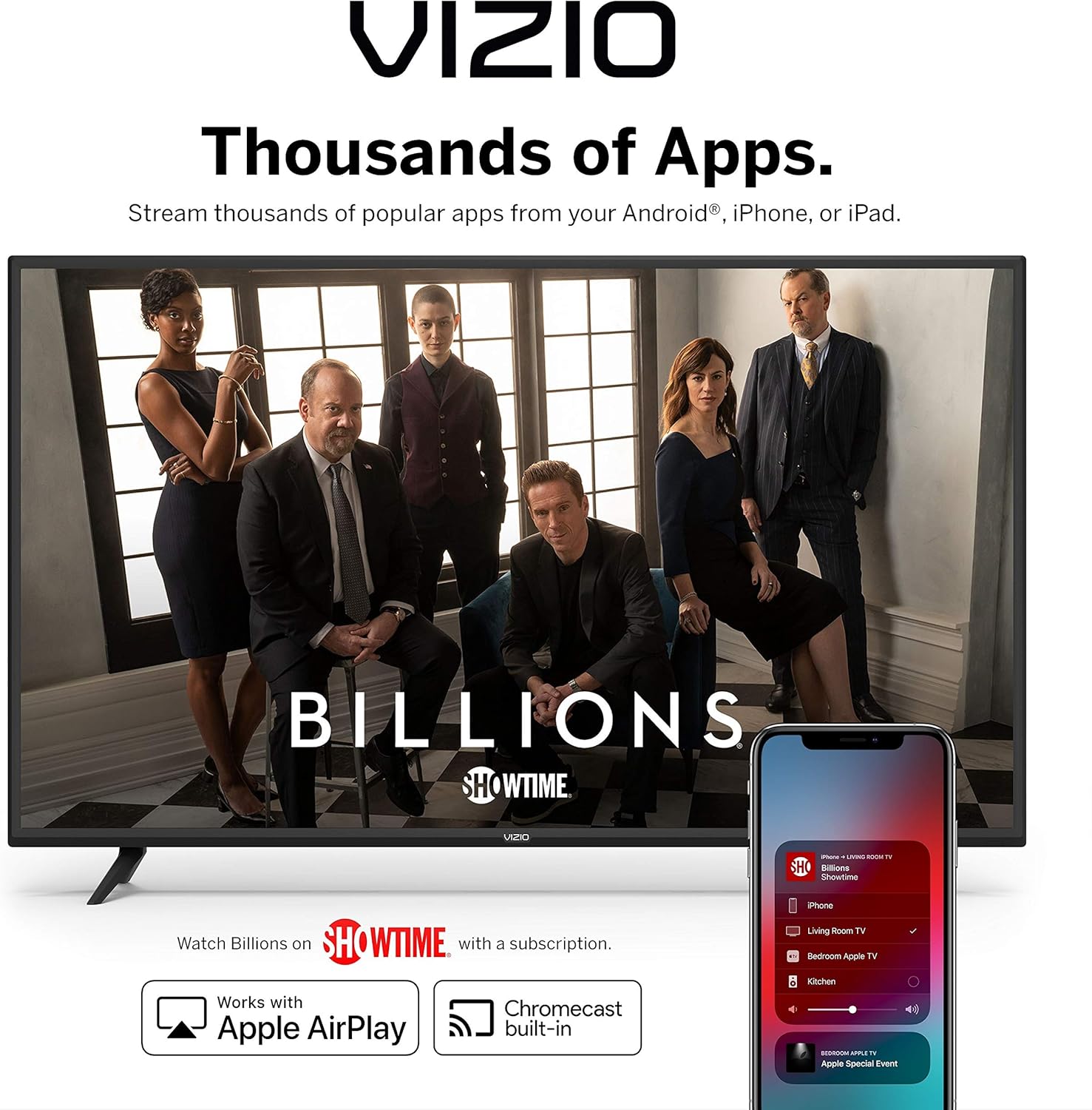 VIZIO 32-inch D-Series - Full HD 1080p Smart TV with Apple AirPlay and Chromecast Built-in, Screen Mirroring for Second Screens