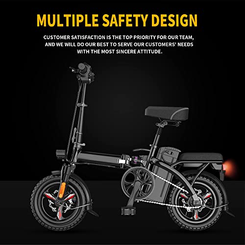 EBKAROCY Ebikes for Adults, 400W Motor 22MPH Max Speed, 14” Tire, 48V 15AH Removable Battery for Electric Bike, Multi-Shock Absorption, City Commuter