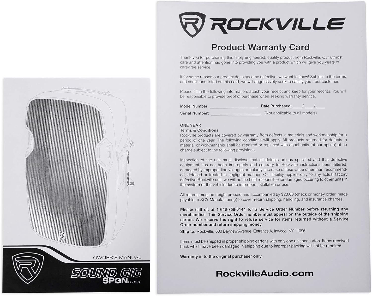 2 Rockville SPGN108 10 Passive 800W DJ PA Speakers ABS Lightweight Cabinet 8ohm