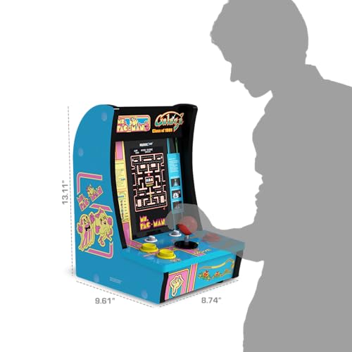 Arcade1Up Class of ‘81 Ms. PAC-Man/Galaga Countercade – 3 Classic Games, Retro Game Console for Home, Portable Console with 7-inch Screen