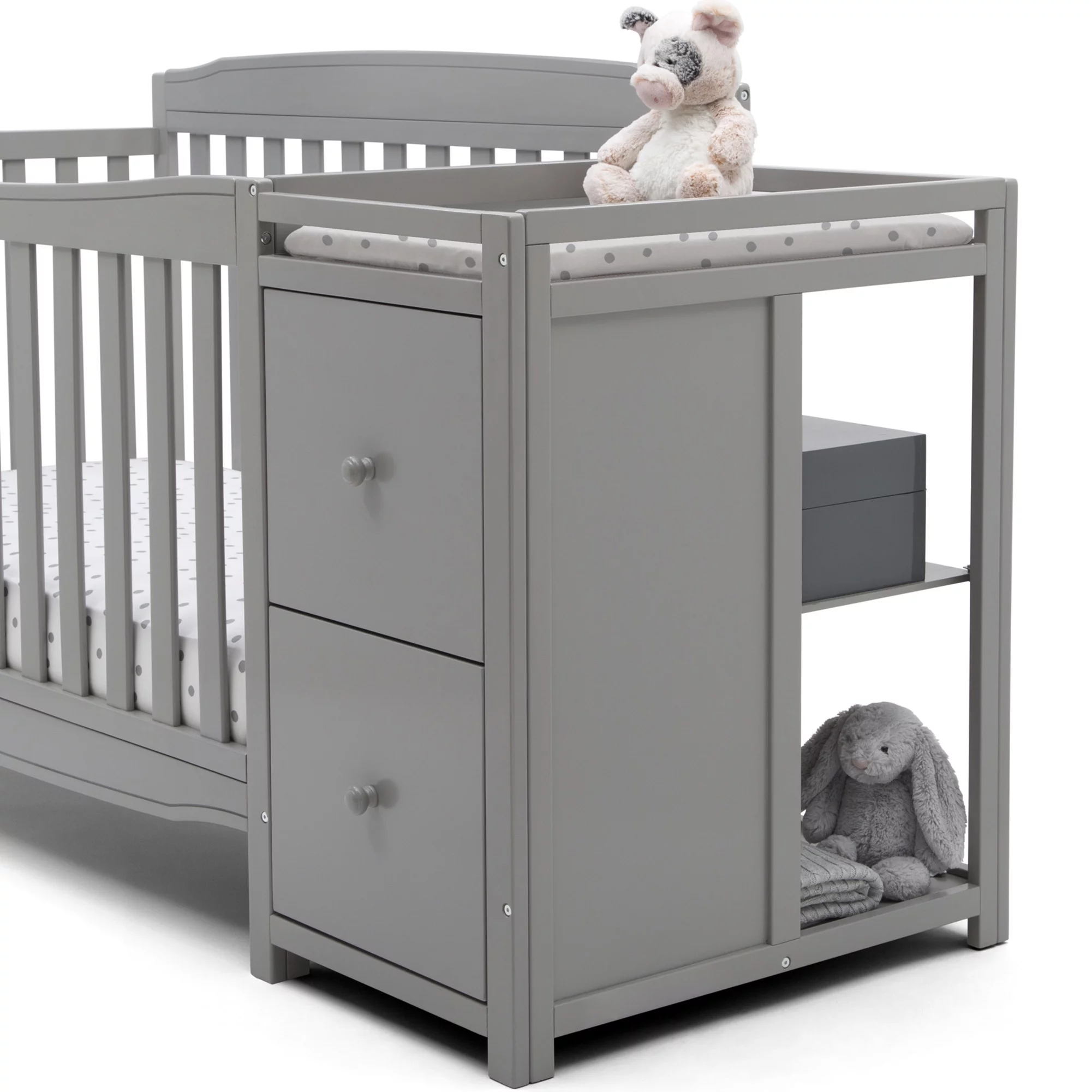 Delta Children Mason 6-in-1 Convertible Crib and Changer, Gray