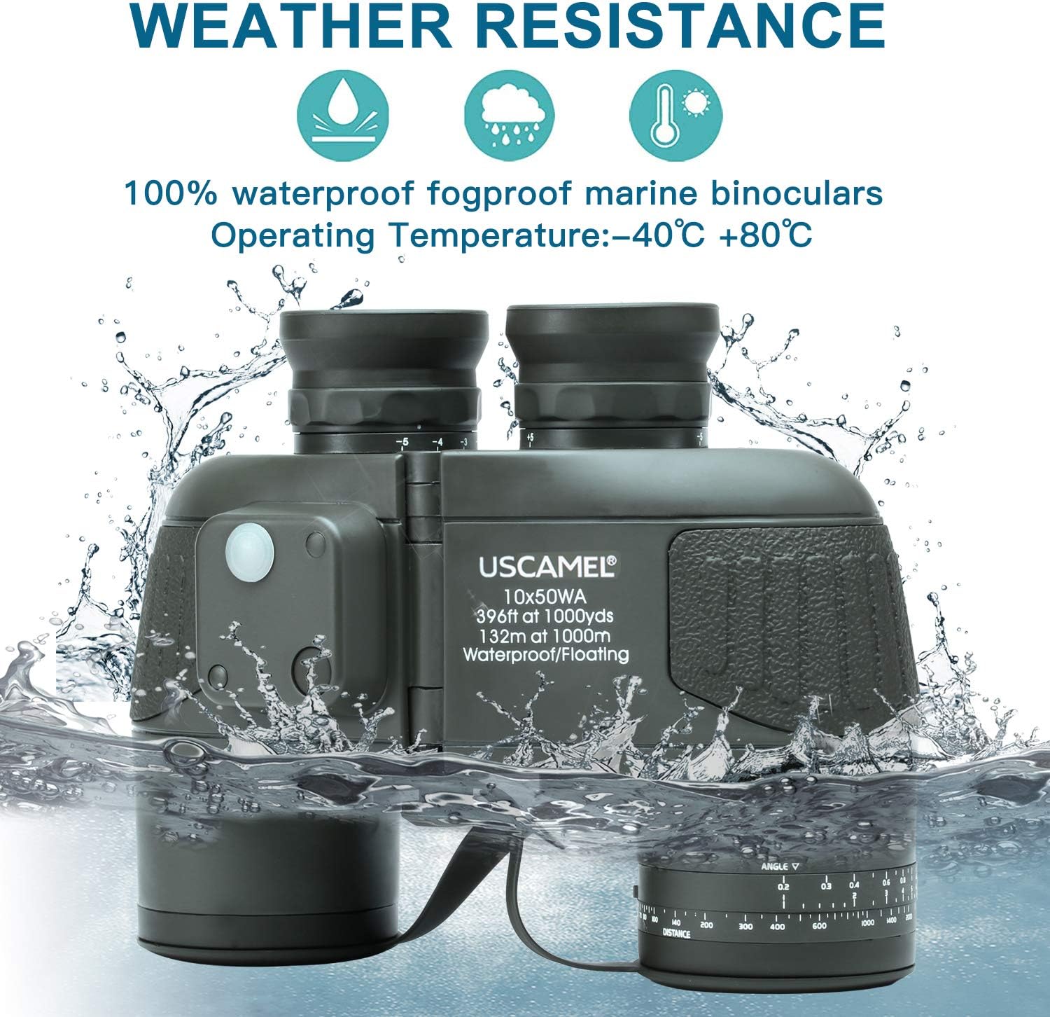 USCAMEL 10X50 Marine Binoculars for Adults