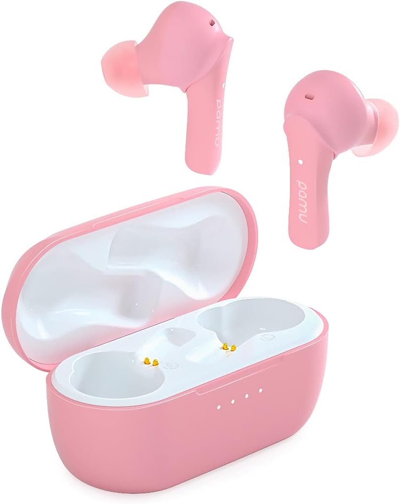 Bluetooth Headphones Padmate True Wireless Earbuds with 4 Mics CVC8.0 Noise Cancelling Earphones with Charging Case in-Ear Headset Touch Control