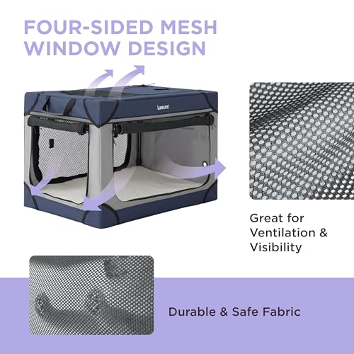 Lesure Soft Collapsible Dog Crate - 42 Inch Portable Travel Crate for Extra Large Dogs Indoor & Outdoor