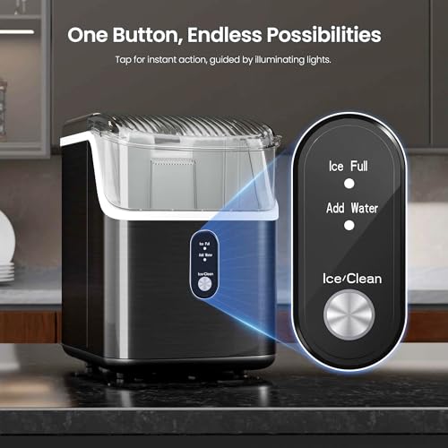 Nugget Ice Makers Countertop, 35lbs/Day Pebble Ice Maker Machine with Sonic Ice